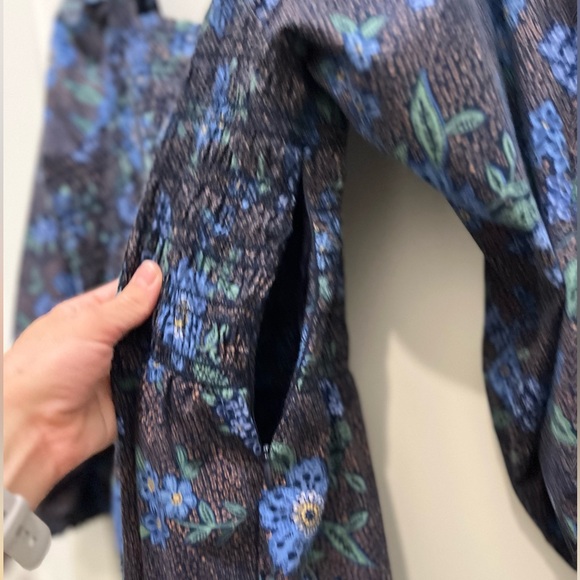 Summersalt: Countryside Poplin Smocked Midi Dress - Rustic Floral in Midnight - Picture 5 of 5